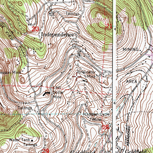 Topographic Map of King Mine, CO