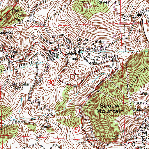 Topographic Map of Kittie Lane Mine, CO