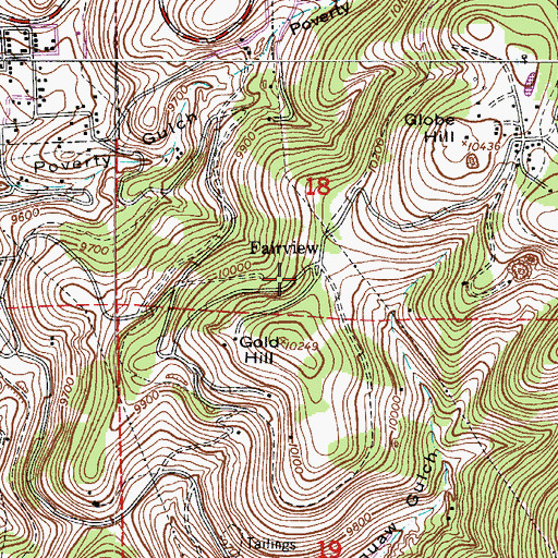 Topographic Map of Kitty M Mine, CO