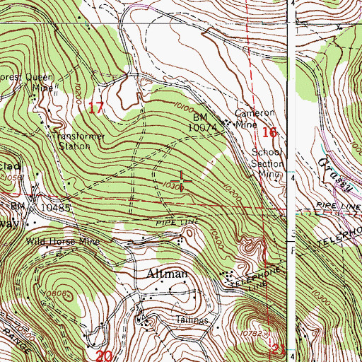 Topographic Map of Le Brun Mine, CO