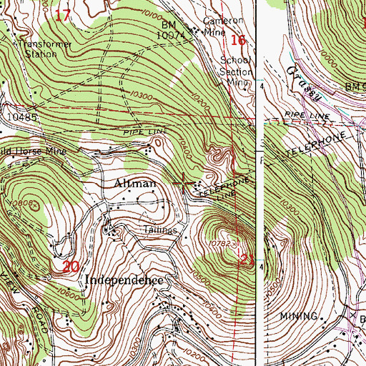 Topographic Map of Lee Mine, CO