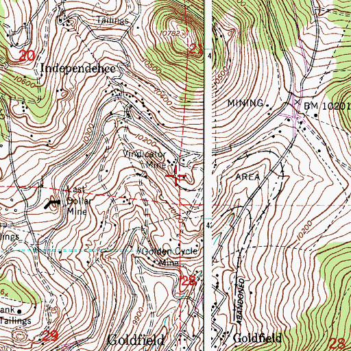 Topographic Map of Lillie Mine, CO