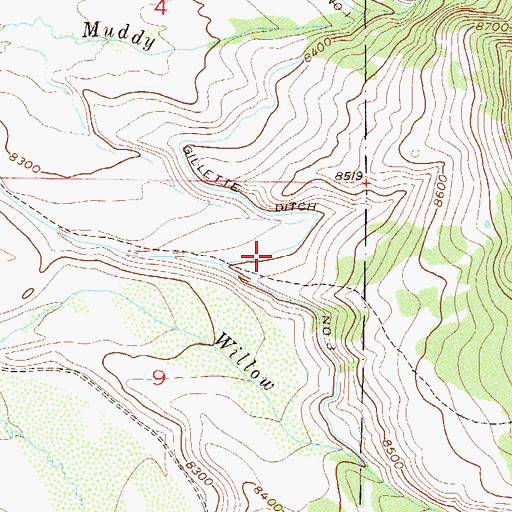 Topographic Map of Gillette Ditch Number 3, CO