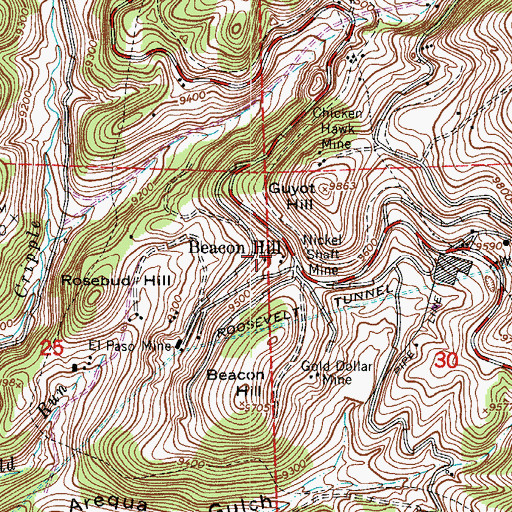 Topographic Map of Little Joe Mine, CO