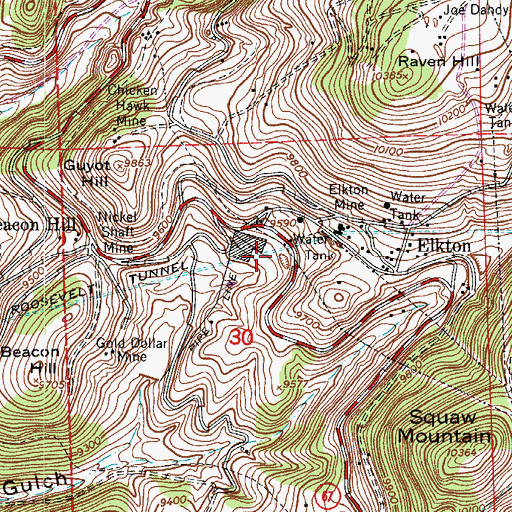 Topographic Map of Little Nell Mine, CO