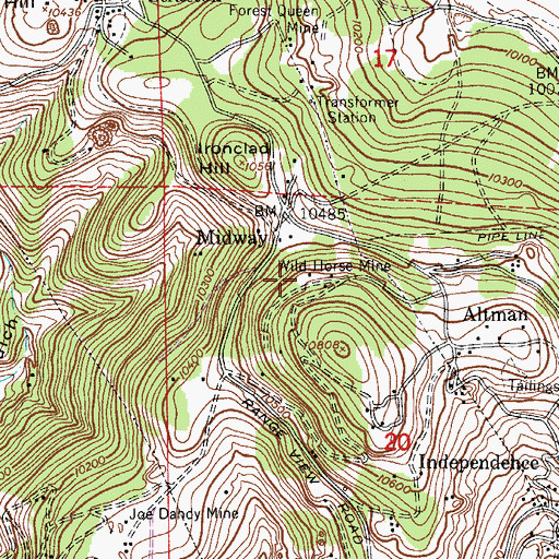 Topographic Map of Londonderry Mine, CO