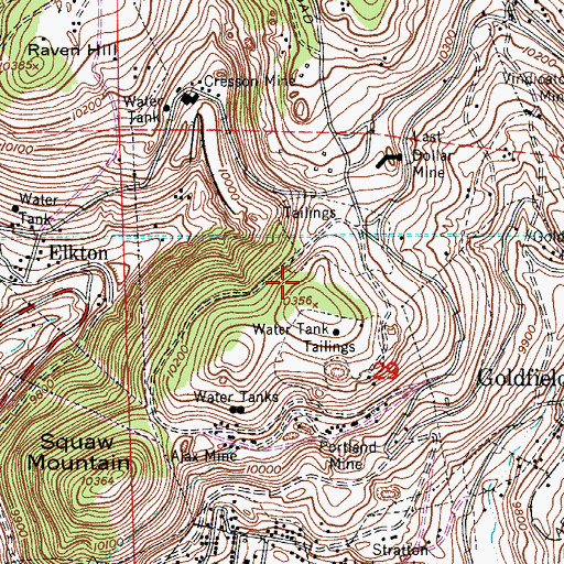 Topographic Map of Lost Anna Mine, CO