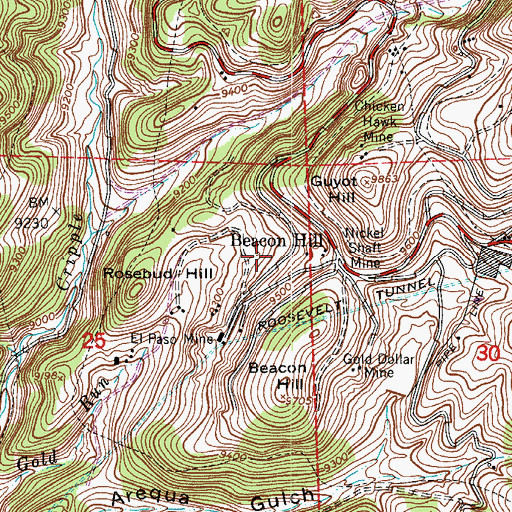 Topographic Map of Maid of Orleans Mine, CO