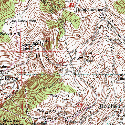 Topographic Map of Mary Alice Mine, CO