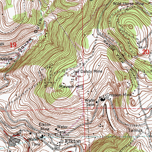 Topographic Map of Mary Ann Mine, CO