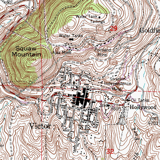 Topographic Map of Mary Cashen Mine, CO