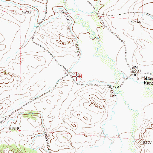Topographic Map of Gillette Ditch Number 2, CO