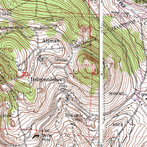 Topographic Map of Maude Helena Mine, CO