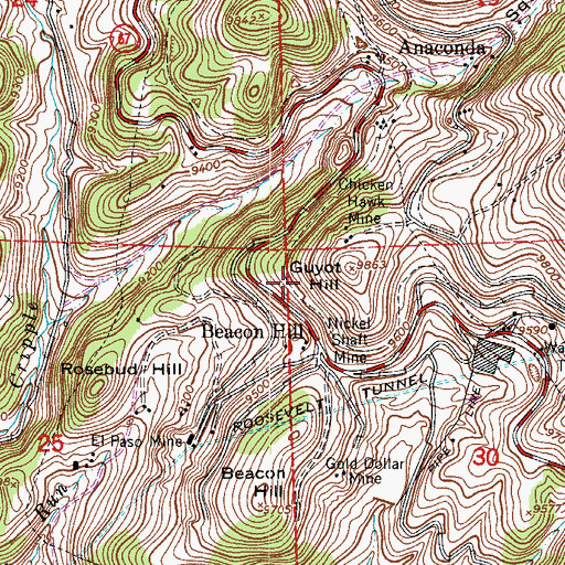 Topographic Map of Mayflower Tunnel Mine, CO