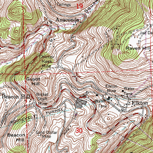 Topographic Map of Minnehaha Mine, CO