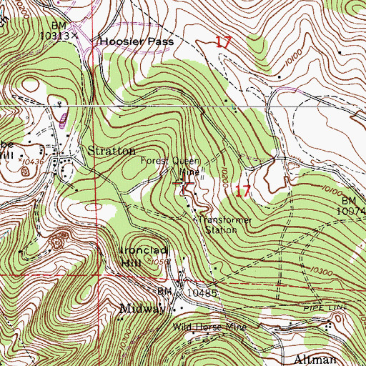 Topographic Map of Miller Mine, CO