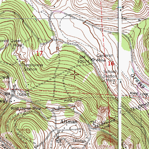 Topographic Map of Mitchell Mine, CO