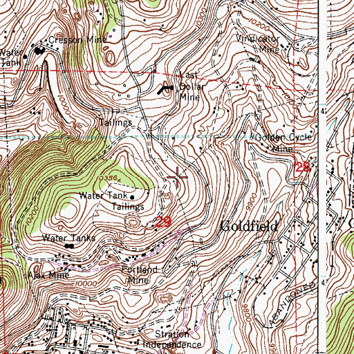 Topographic Map of Modoc Mine, CO