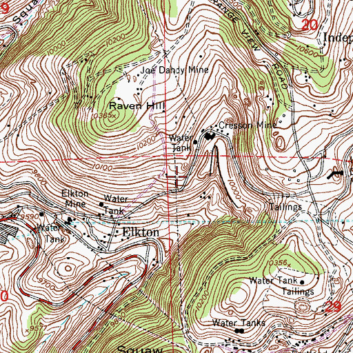 Topographic Map of Moose Mine, CO