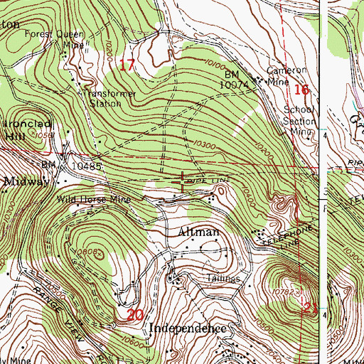 Topographic Map of Morning Star Mine, CO