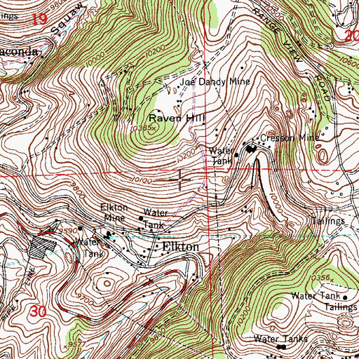 Topographic Map of New Haven Incline Mine, CO
