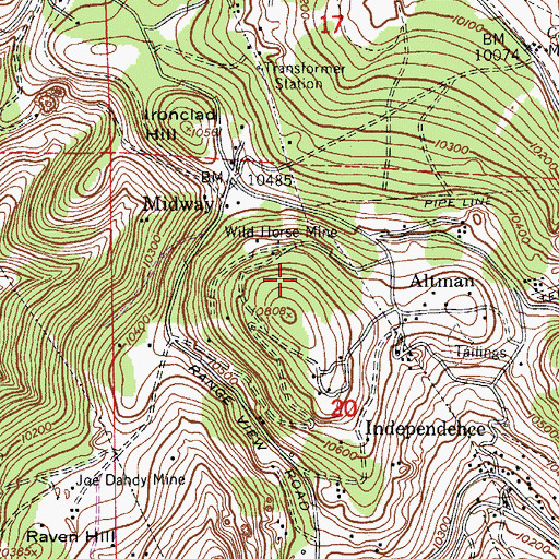 Topographic Map of New Zealand Mine, CO