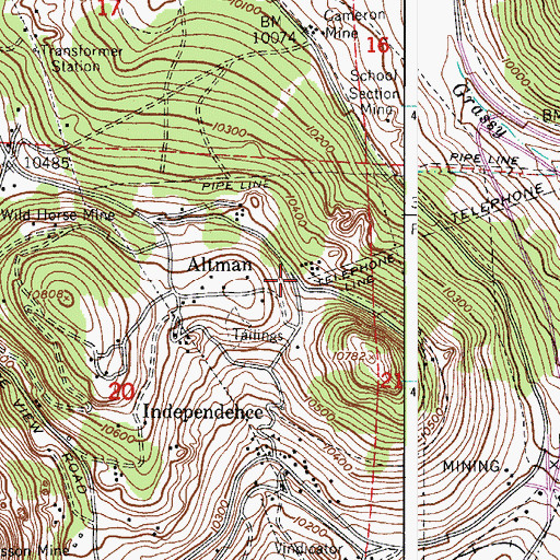 Topographic Map of North Trachyte Mine, CO