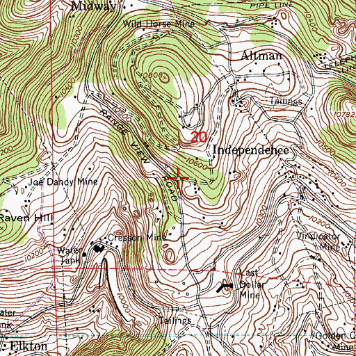 Topographic Map of Orpha May Mine, CO