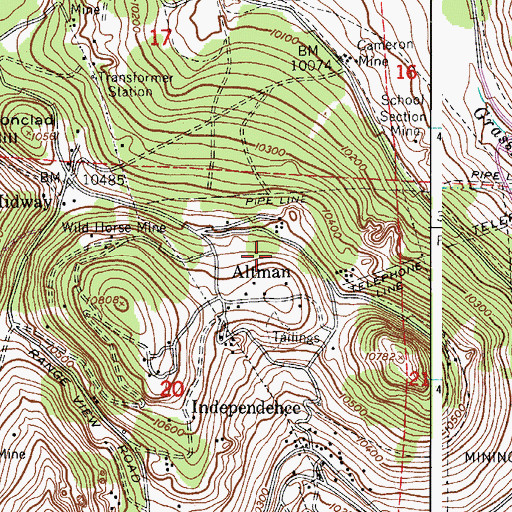 Topographic Map of Parker and Gardner Mine, CO