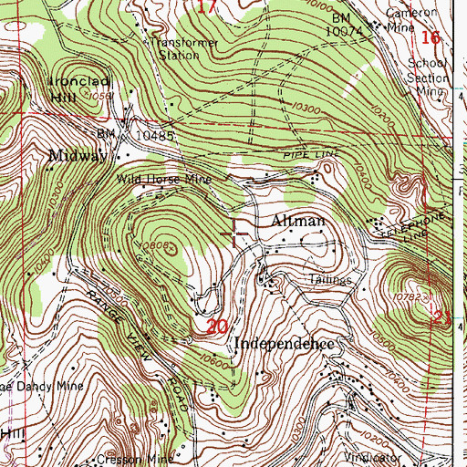 Topographic Map of Pharmacist Mine, CO
