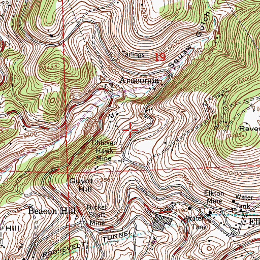 Topographic Map of Poorman Mine, CO