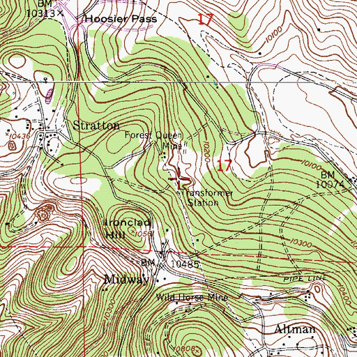 Topographic Map of Procter Mine, CO