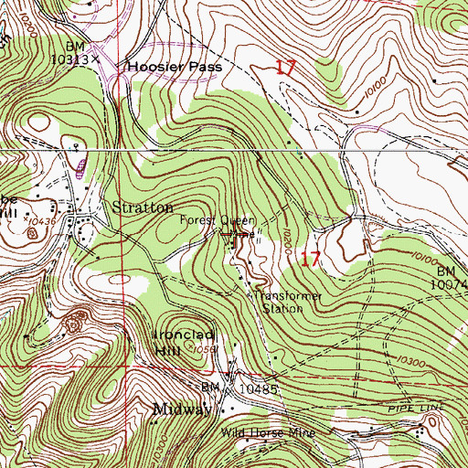 Topographic Map of Puckett Mine, CO