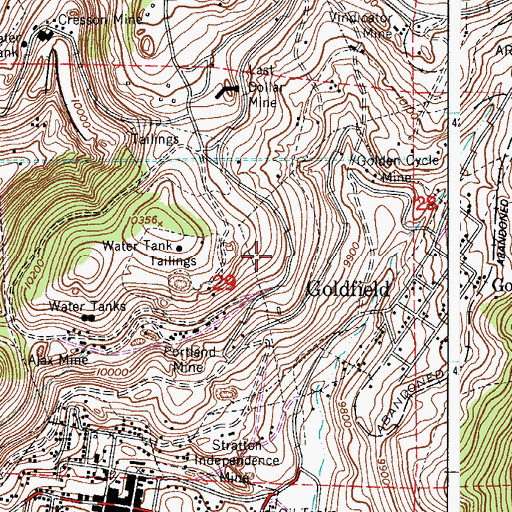 Topographic Map of Rigi Mine, CO