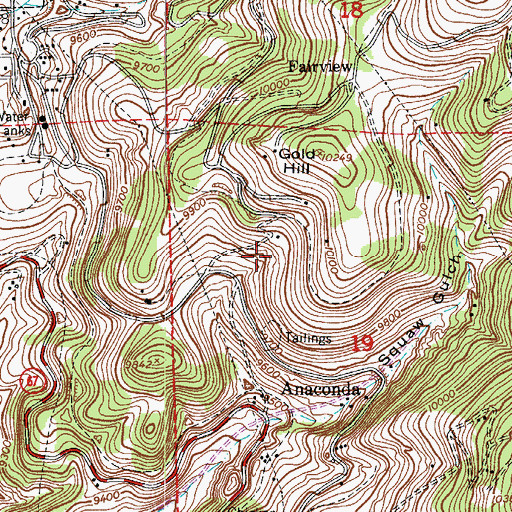 Topographic Map of Rittenhouse Mine, CO