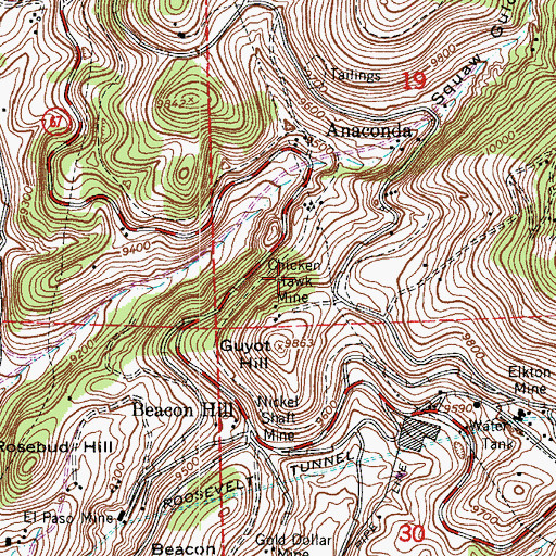 Topographic Map of Ross Mine, CO