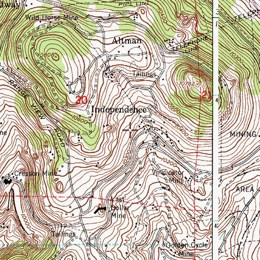 Topographic Map of Ryan Mine, CO