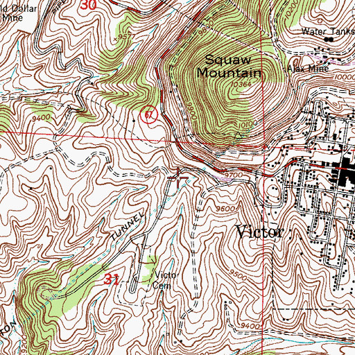 Topographic Map of Santa Rita Mine, CO