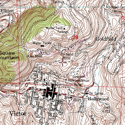 Topographic Map of Simmons Mine, CO