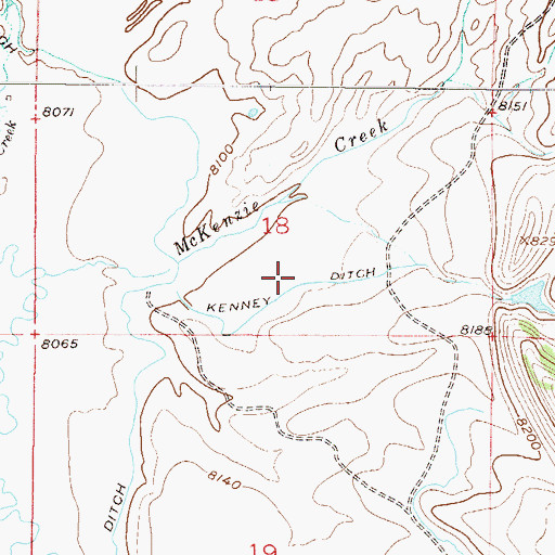 Topographic Map of Kenney Ditch, CO