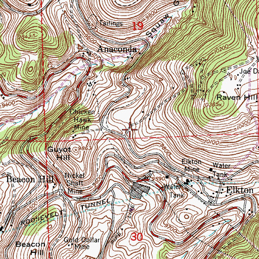 Topographic Map of Smith Riley Mine, CO