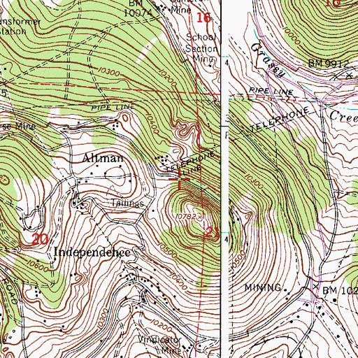 Topographic Map of Smuggler Mine, CO