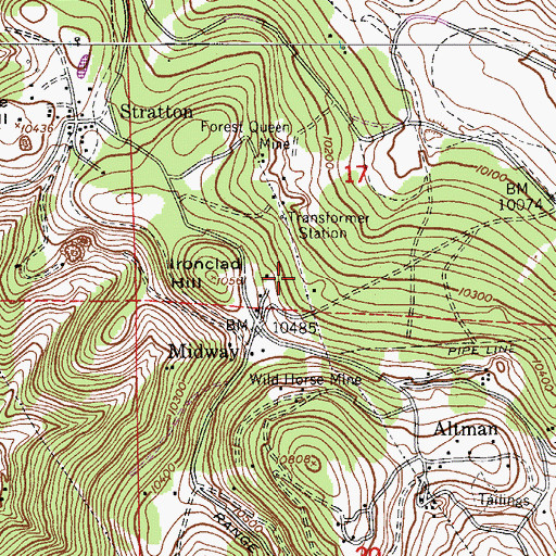 Topographic Map of Sol Cain Mine, CO