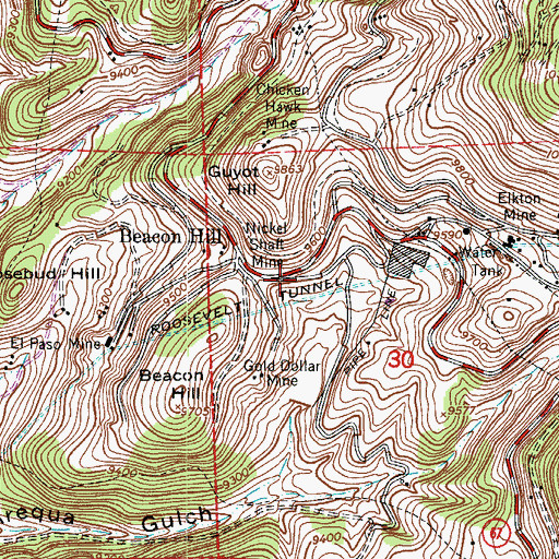 Topographic Map of Saint Thomas Mine, CO