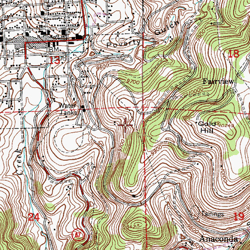 Topographic Map of Stafford Mine, CO