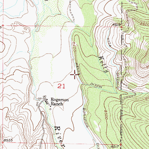Topographic Map of Kelley Ditch, CO