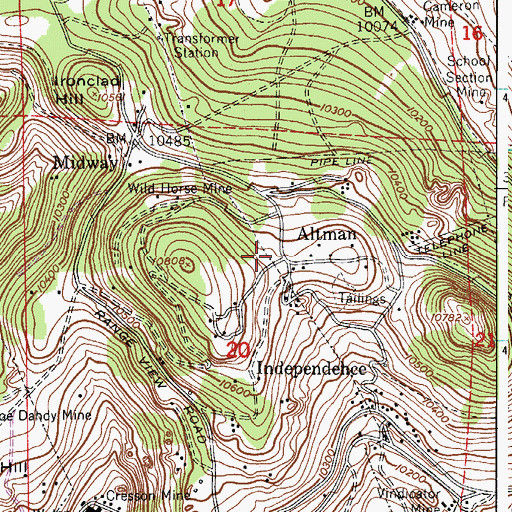 Topographic Map of Star of Bethlehem Mine, CO