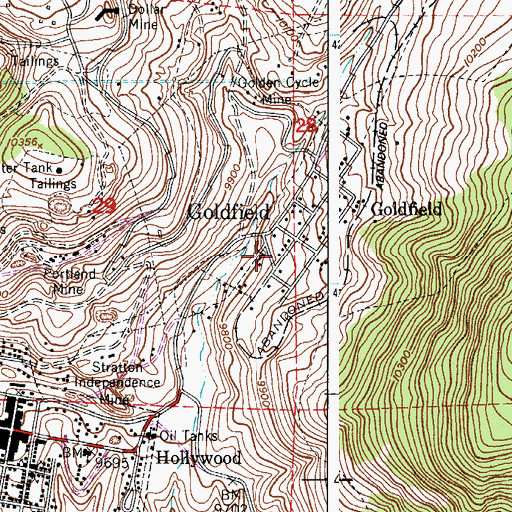 Topographic Map of Stewart Mine, CO