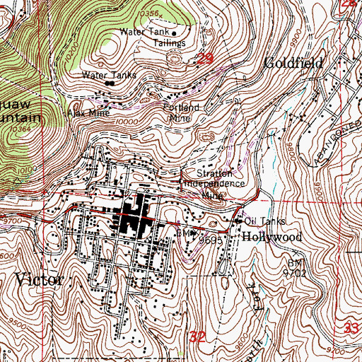 Topographic Map of Strong Mine, CO