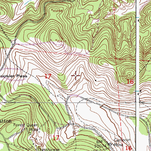 Topographic Map of Sunshine Mine, CO